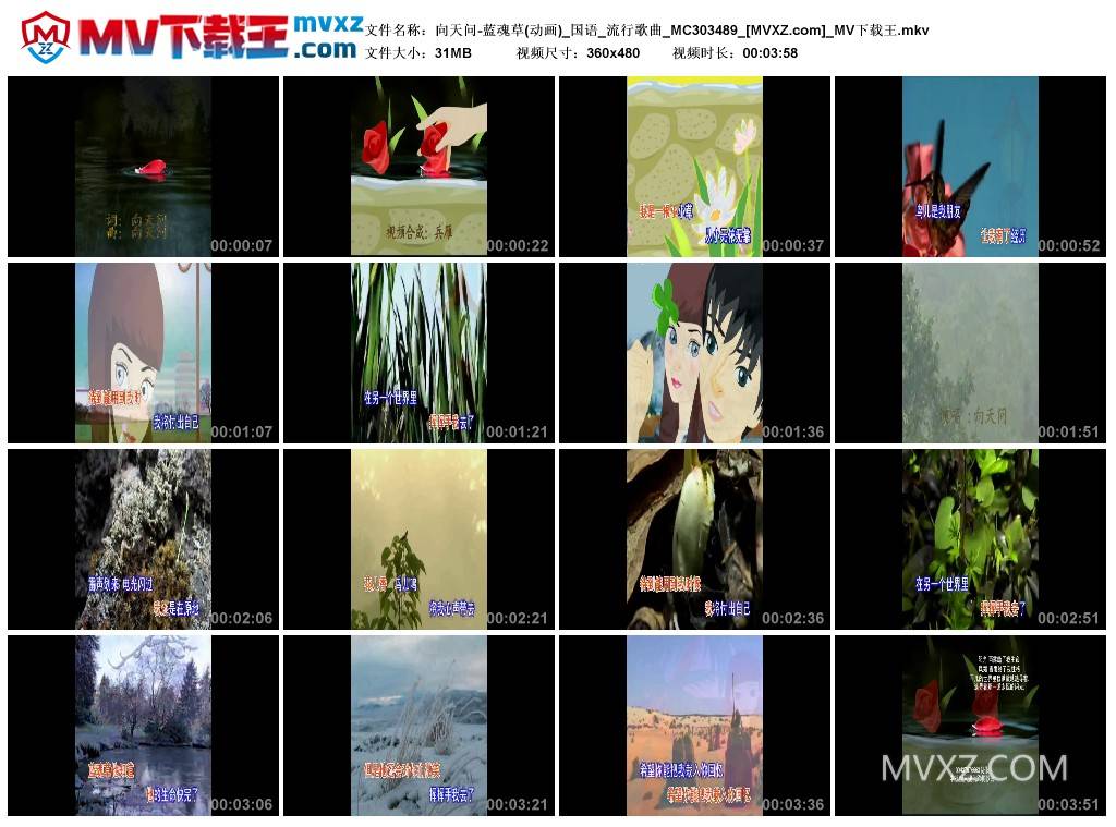 向天问-蓝魂草(动画)_国语_流行歌曲_MC303489